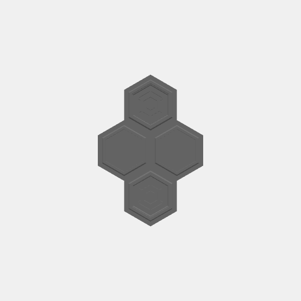 Battletech Building Terrain - Hex Stack - Sngl Lvl 4 units group - Style 1 v1.0.stl
