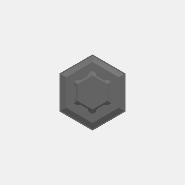 Battletech Building Terrain - Hex Stack - Top 1 unit - Style 1c v1.0.stl