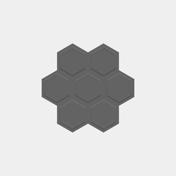 Battletech Building Terrain - Hex Stack - Dbl Lvl 7 units group - Style 1 v1.0.stl