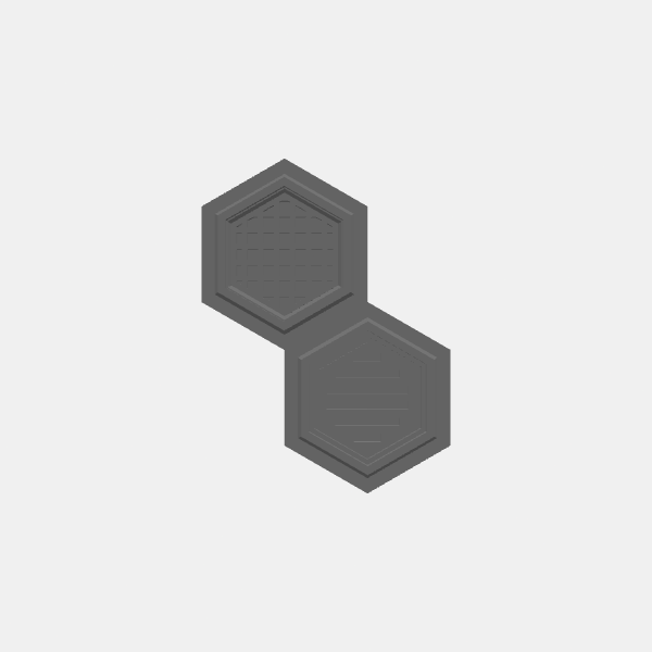 Battletech Building Terrain - Hex Stack - Sngl Lvl 2 units - Style 1 v1.0.stl