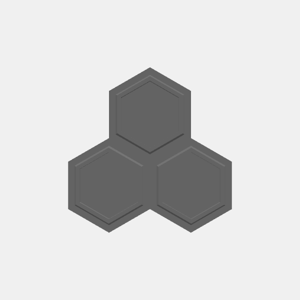 Battletech Building Terrain - Hex Stack - Dbl Lvl 3 units group - Style 1 v1.0.stl