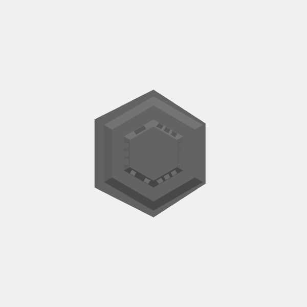 Battletech Building Terrain - Hex Stack - Top 1 unit - Style 1b v1.0.stl