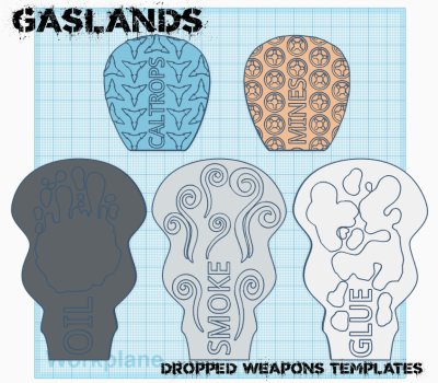 Gaslands - Dropped Weapon templates