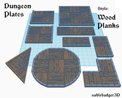Fantasy - Dungeon Plates - Wooden Plank style