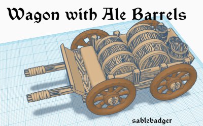 Fantasy - Wagon with load of Barrels
