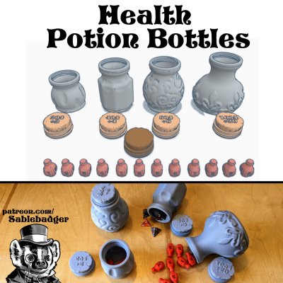 Health Potion Bottles - Dice Holder and Dice - Image 2