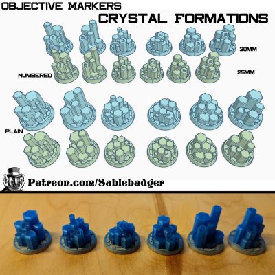 Objective Markers - Sci Fi Crystal Formations