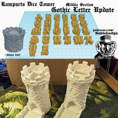Ramparts Dice Tower - Gothic Letter