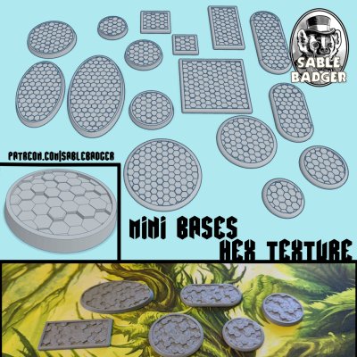 Mini Bases - Sci Fi Hex Texture