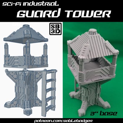 Sci Fi Industrial Guard tower 3in - Image 1